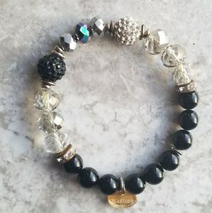 MADISON INC CRYSTAL PAVE & GLASS BEADED BRACELET